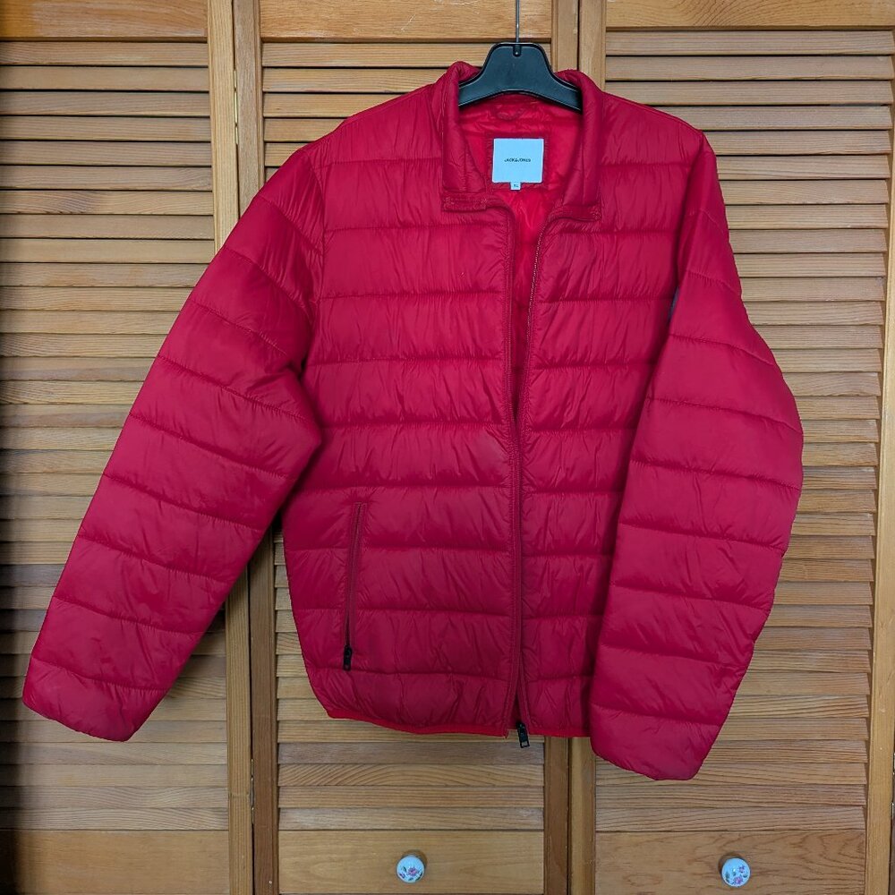 Jack & Jones Red Puffer Jacket